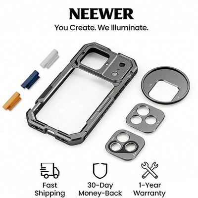 NEEWER Phone Cage Video Rig Stabilizer Compatible with iPhone 17 Pro Max