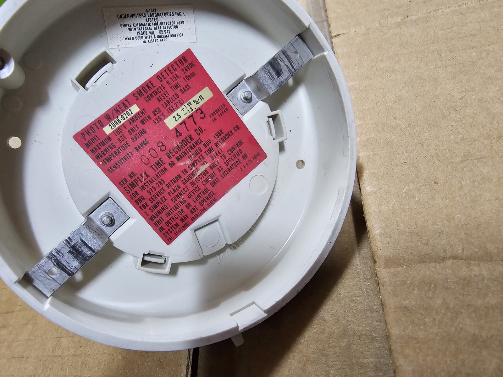 Simplex Smoke Detector Assembly 2098-9202