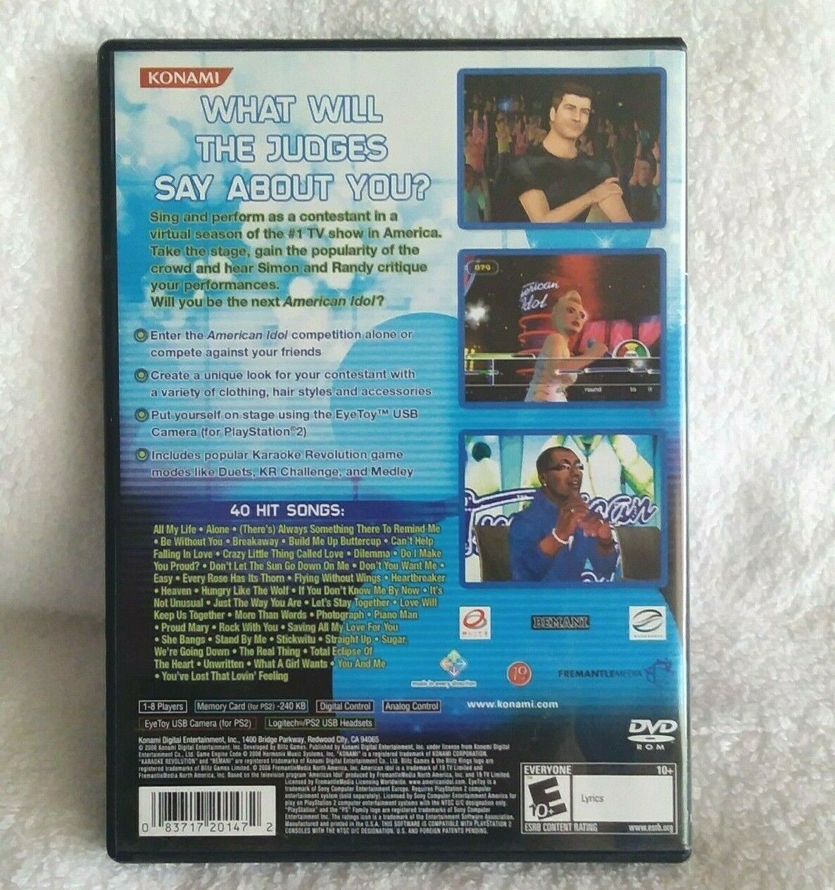Play Station 2 American Idol Replacement Game Case 2006