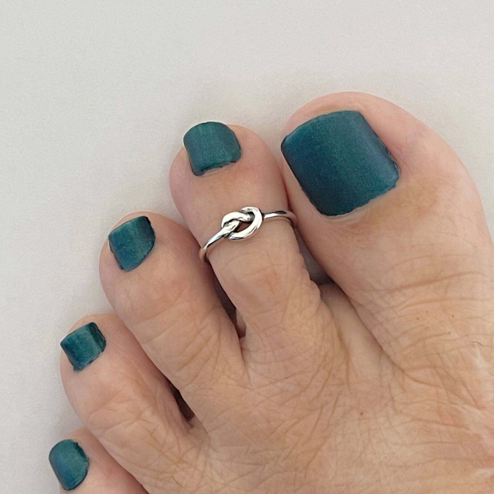 Sterling Silver Tiny Love Knot Toe Ring, Silver Rings, Love Ring, Pretzel Knots