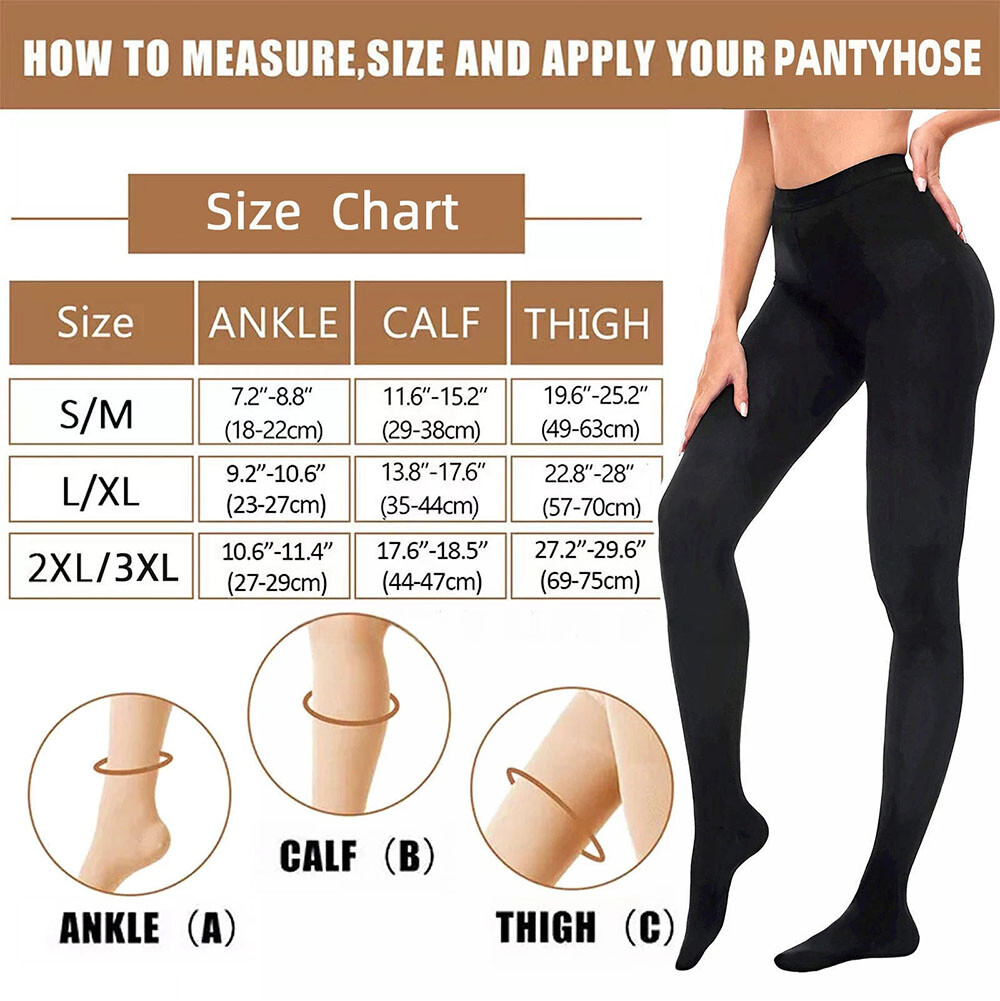 25-35mmHg Compression Stockings Pantyhose Black/Beige S-2XL for Varicose Veins
