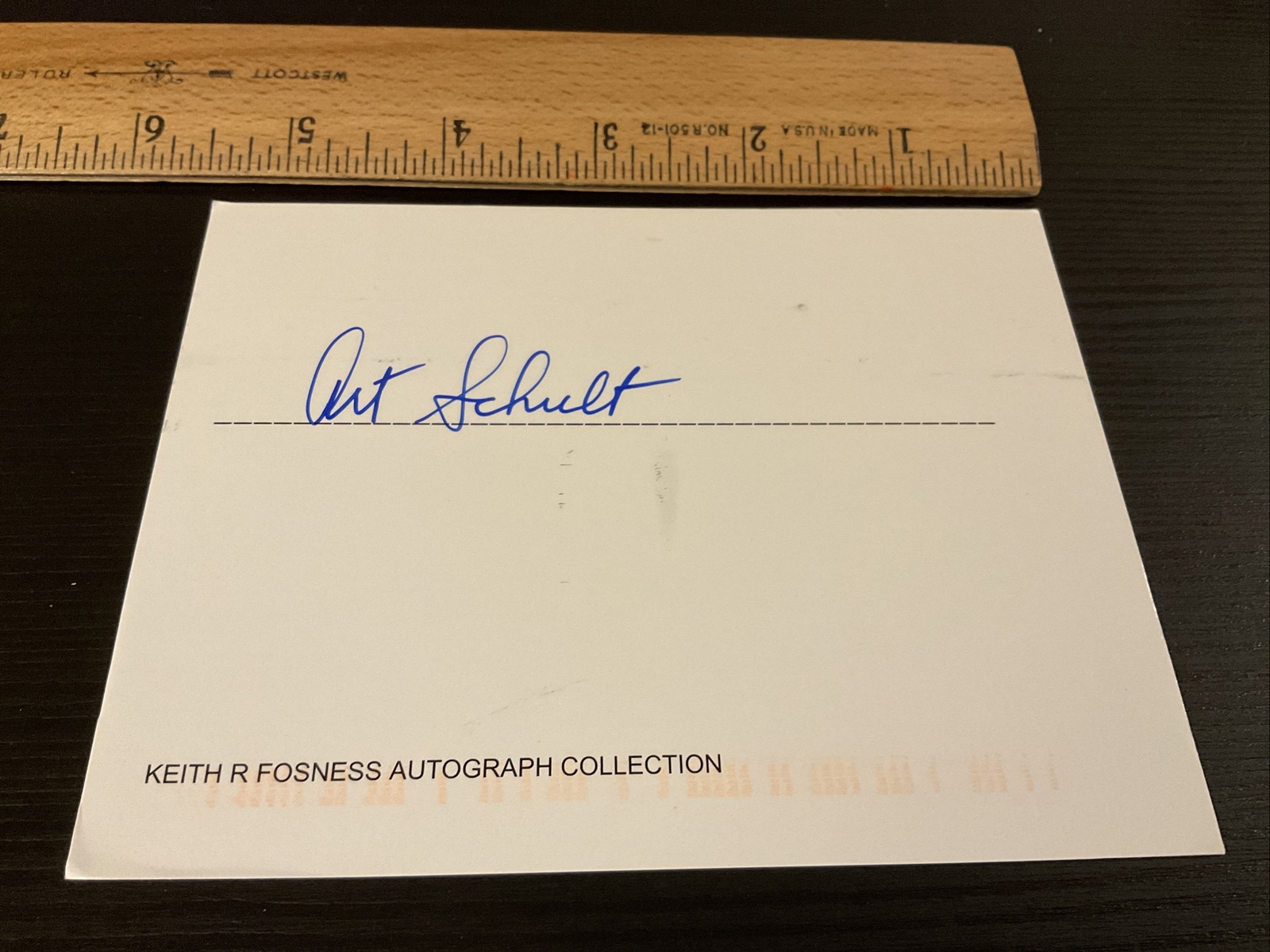 Art Schult (d. 2014) signed autograph auto Card