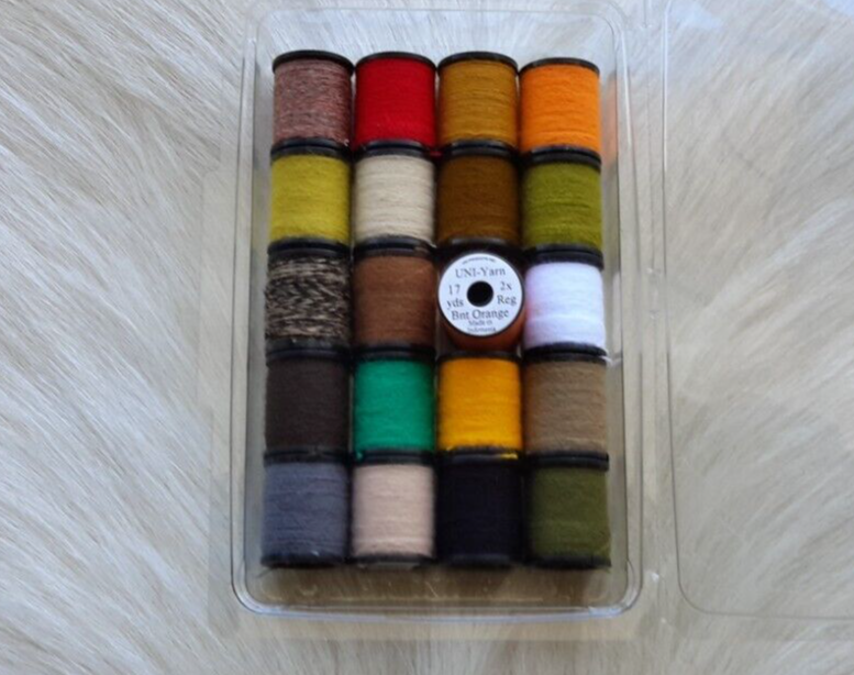 Fly Tying Thread. Uni- Yarn (20 Spool Combo) 17 yard spools, .