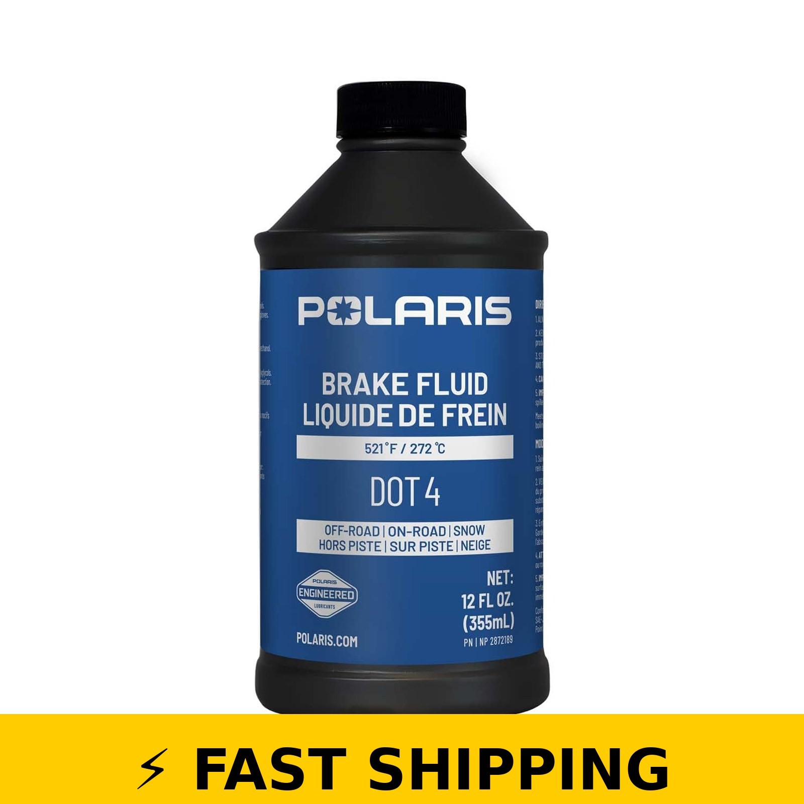 Polaris DOT 4 Brake Fluid for Ranger, RZR, ATV, Snowmobile 12oz
