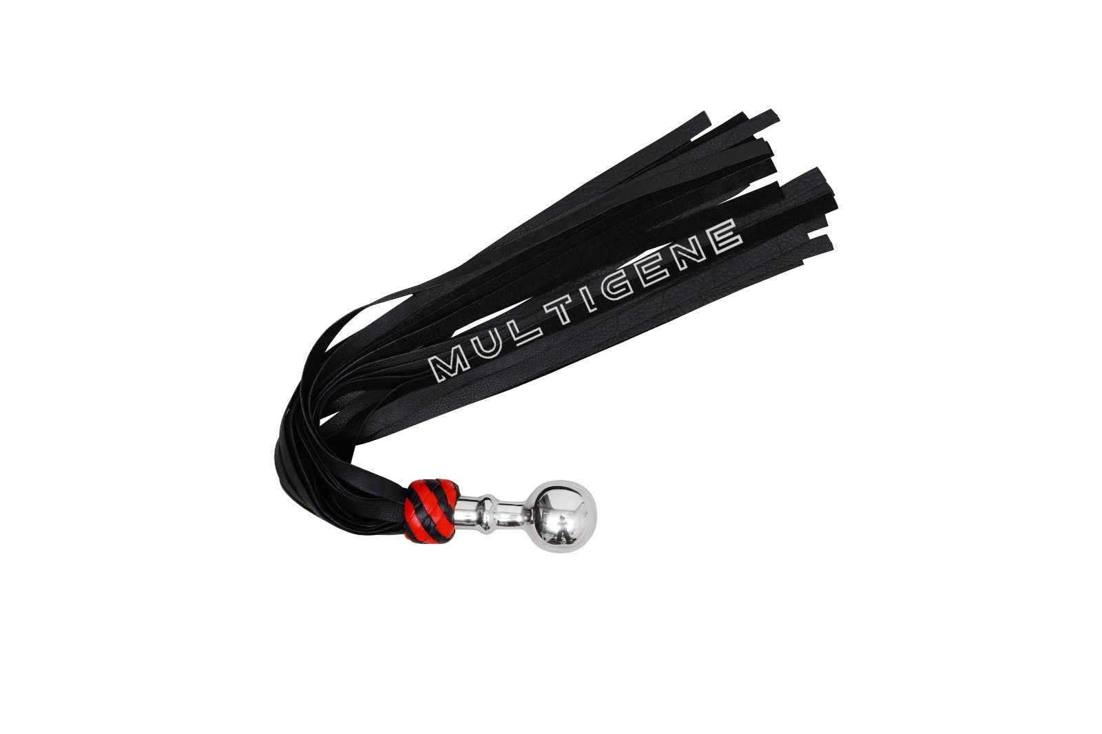 Luxury Leather Flogger with Metal Handle BDSM Whip Impact Play Fetish Gear