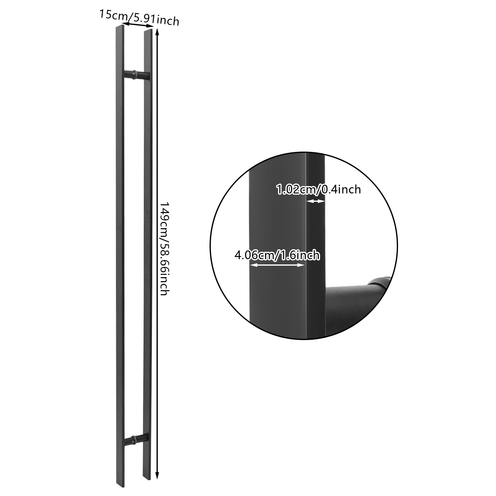 Double Sided Stainless Steel Door Handle Commercial Pull Push Barn Door Handles