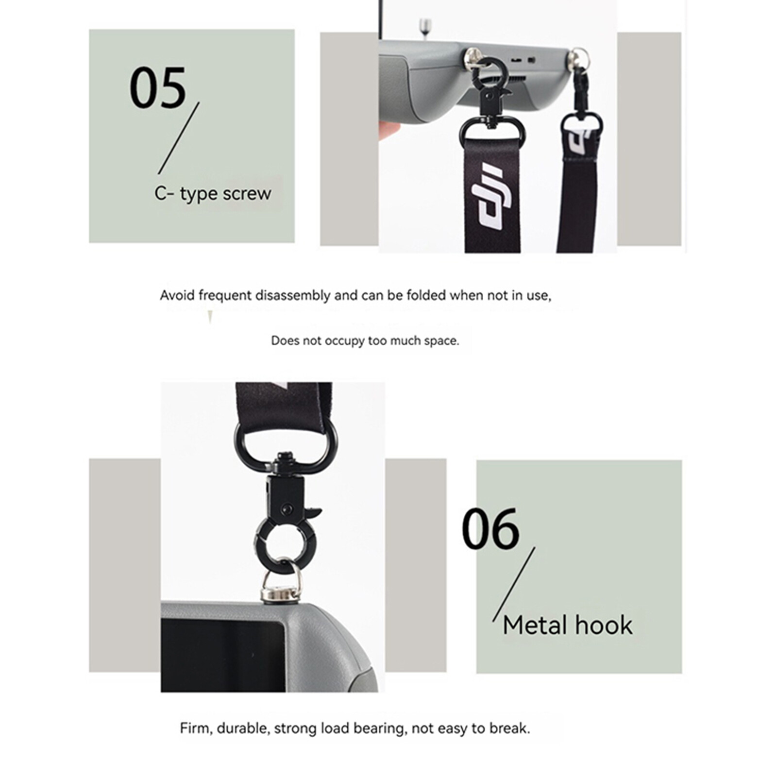Remote Controller Lanyard Neck Strap Accessory For DJI Mini 4Pro/Air 2S 3 Drone
