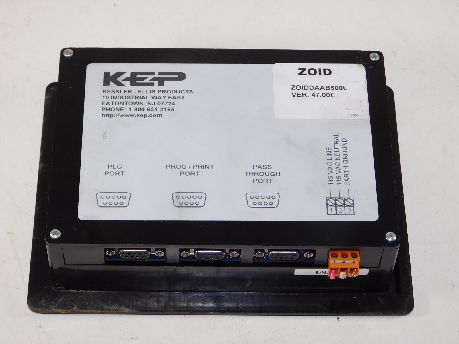 KEP Kessler Ellis Product ZOIDDAAB500L Operator Interface Control Panel Terminal