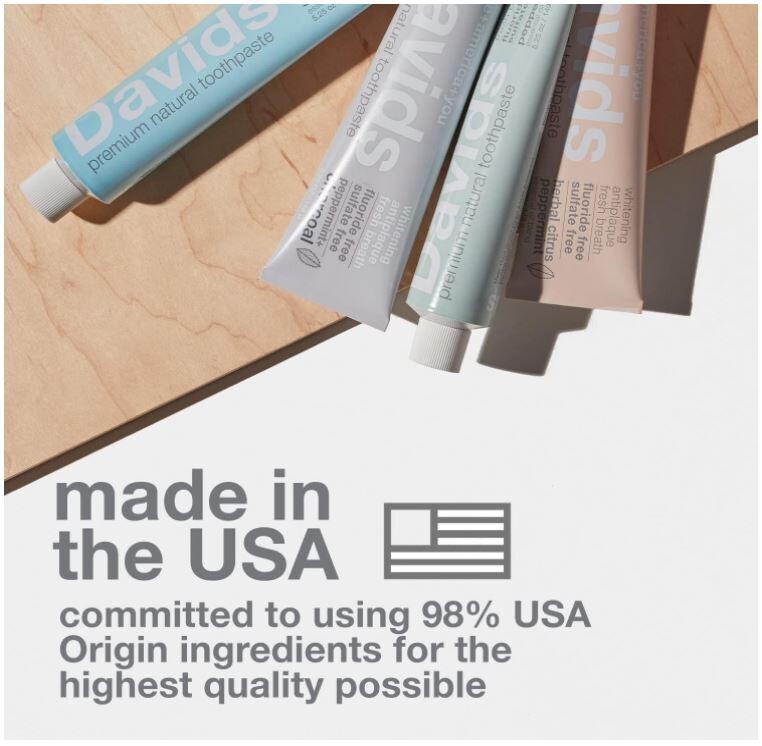 Davids Fluoride Free Nano Hydroxyapatite Toothpaste for Remineralizing Enamel