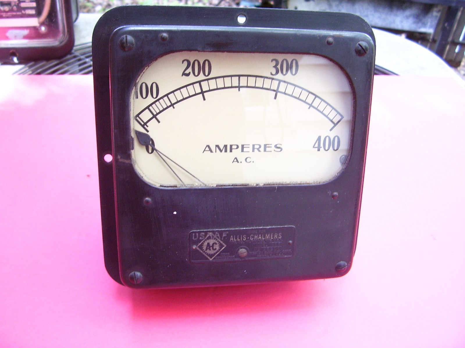 Rare Find antique vintage Allis Chalmers, electric Amp meter steam punk  :