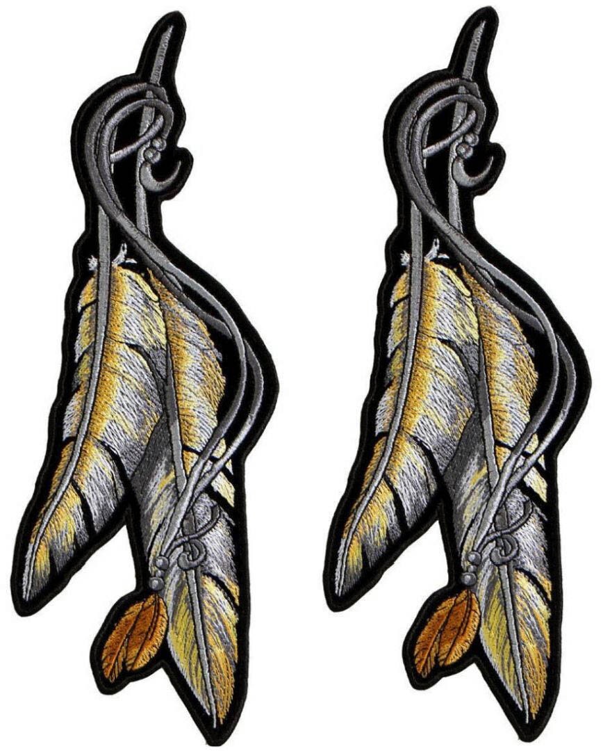 Native American Feathers Embroidered Patch |2PC iron on or Sew  5"x2"