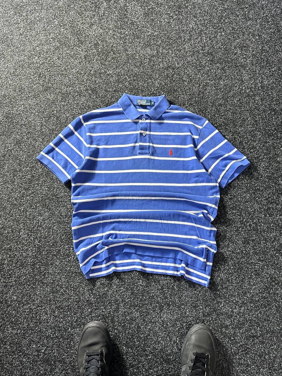 🚨VTG 90s Ralph Lauren Polo Shirt Striped MARINA rare Old money RL Luxury