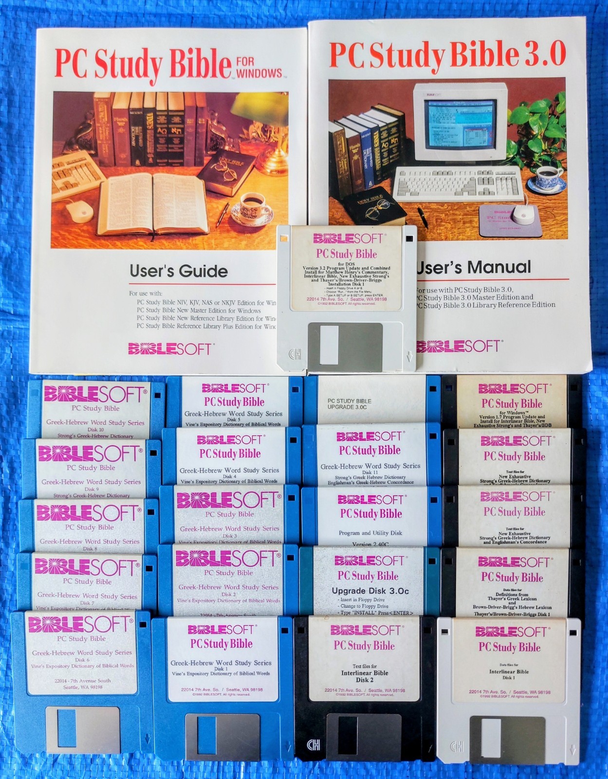 BIBLESOFT PC Study Bible Verses Hebrew 1992 DOS Floppy Disc Disk 3.5" Lot Of 21