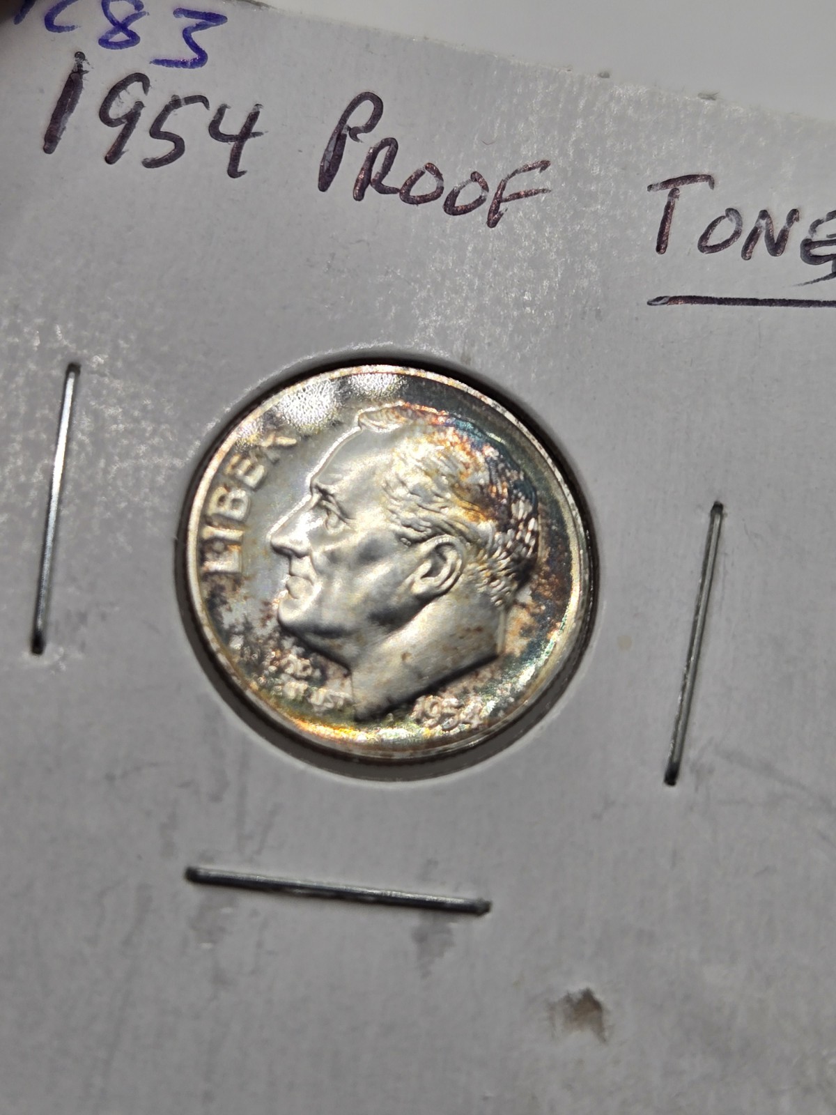 1954 Roosevelt Dime-1283 Silver- Choice Gem Proof ☆ Toned ☆