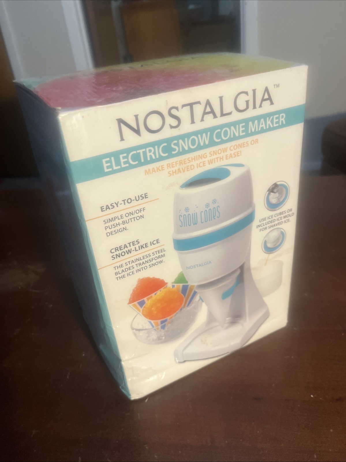 Nostalgia Shaved Ice & Snow Cone Maker, Ice Shaver Electric New In Box