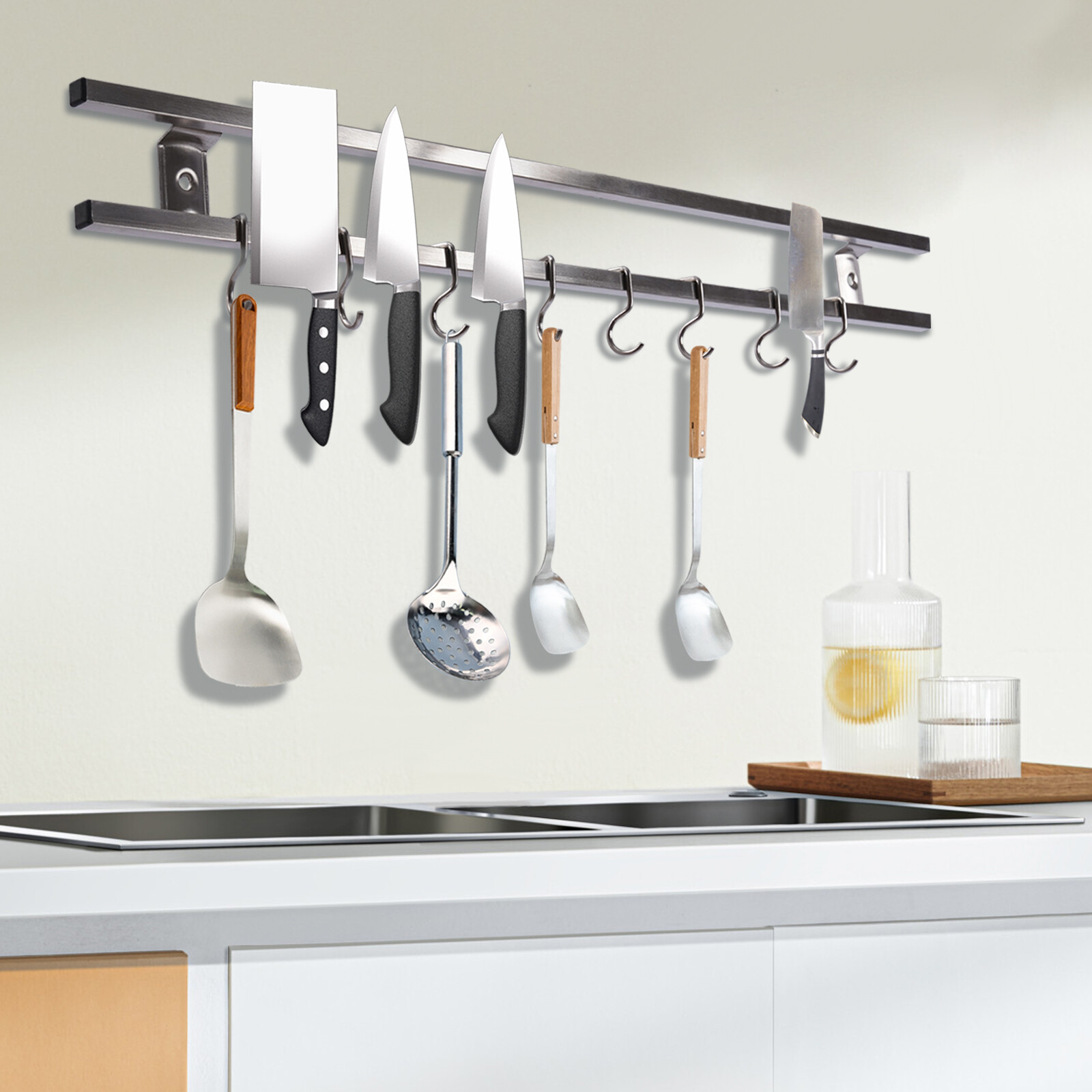 24Inch Magnetic Knife Holder 1* Double-bar Tool Holder Powerful Magnetic