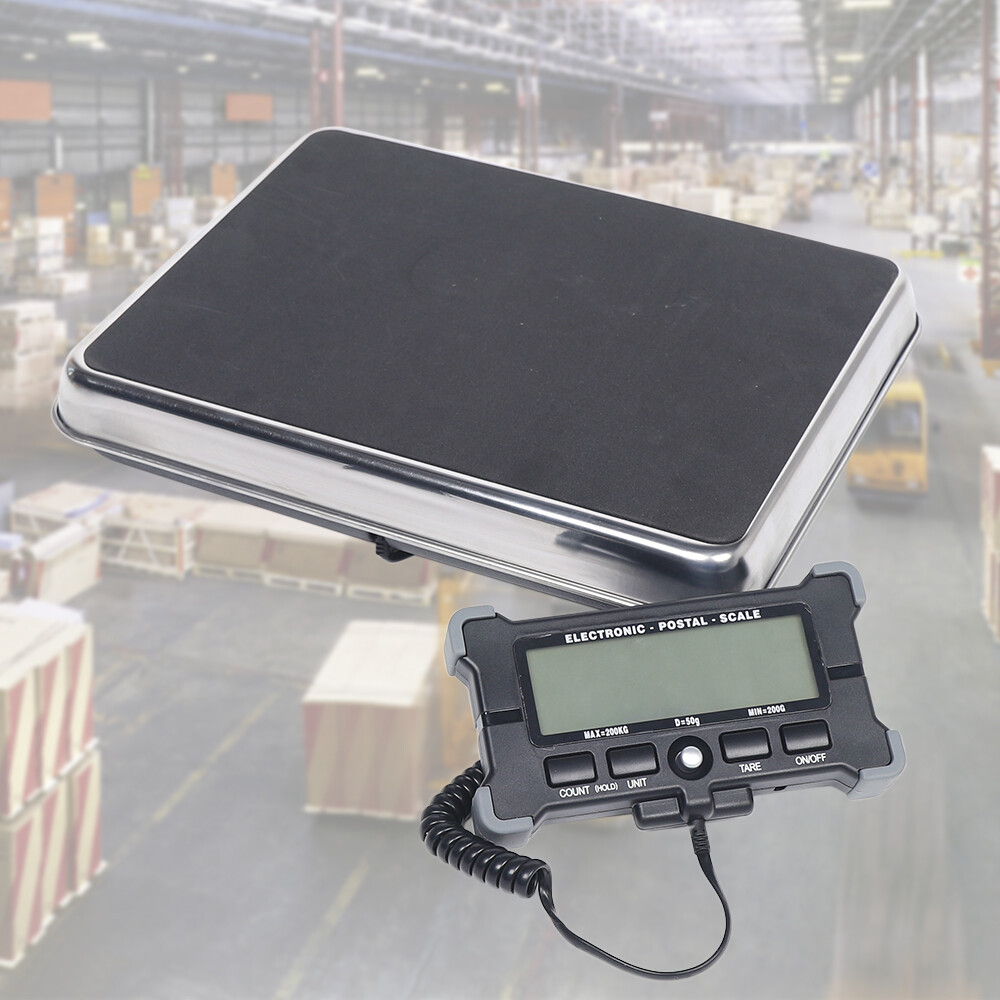 LARGE HEAVY DUTY DIGITAL SHIPPING POSTAL PARCEL SCALE 440 LBS STAINLESS STEEL