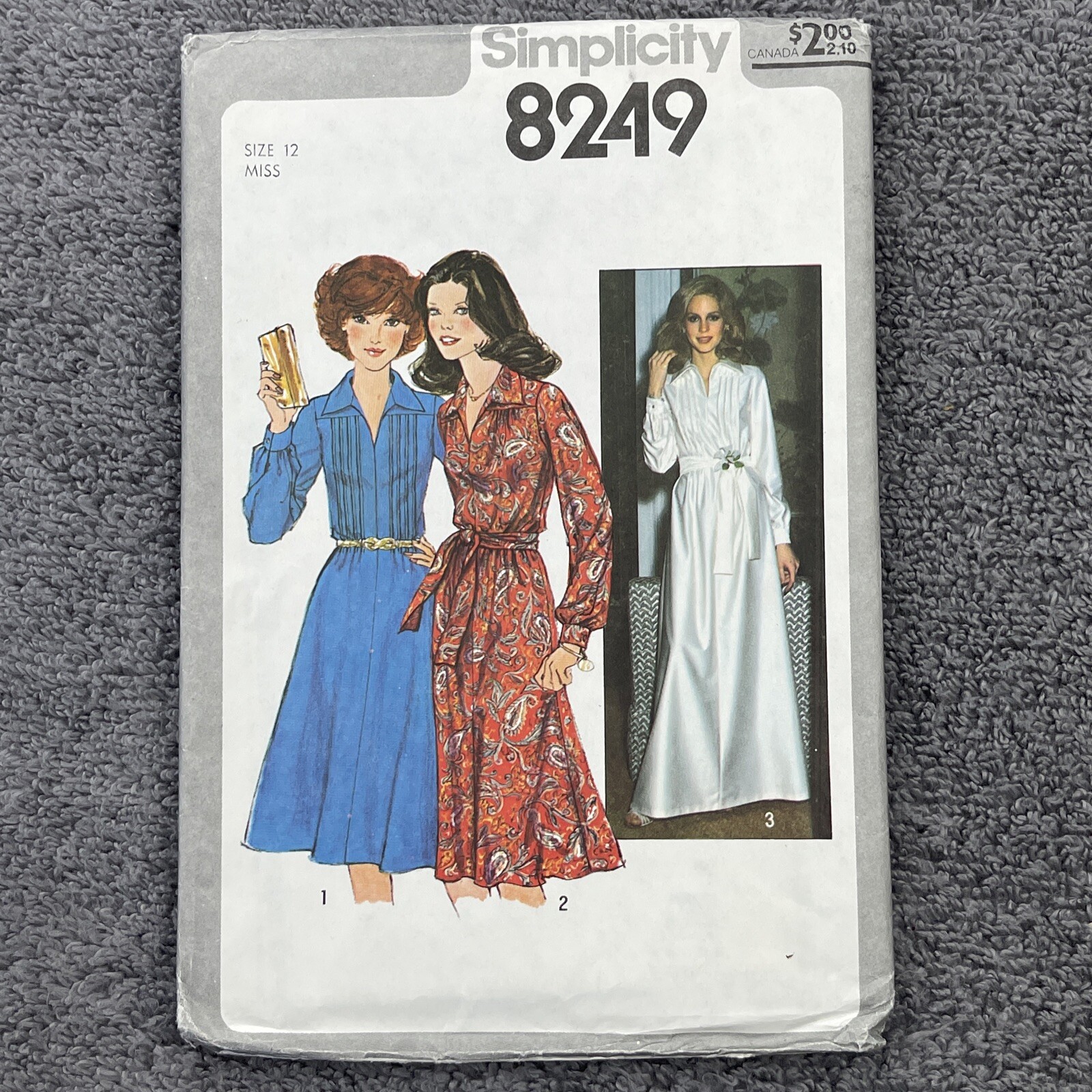 WOMENS CUT SIMPLICITY Sewing Pattern 8249 VINTAGE DRESS SIZE 12 34" BUST