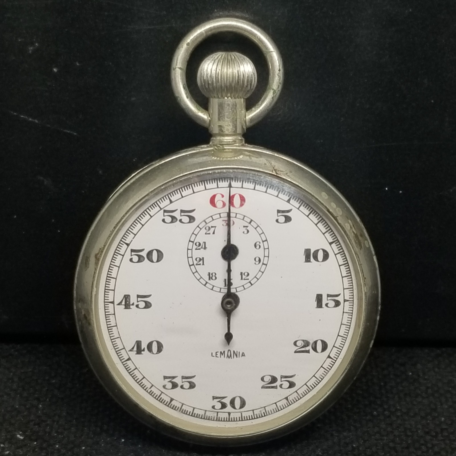 J0280 Vintage Lemania Stop Watch, Very Loose Crystal Working.
