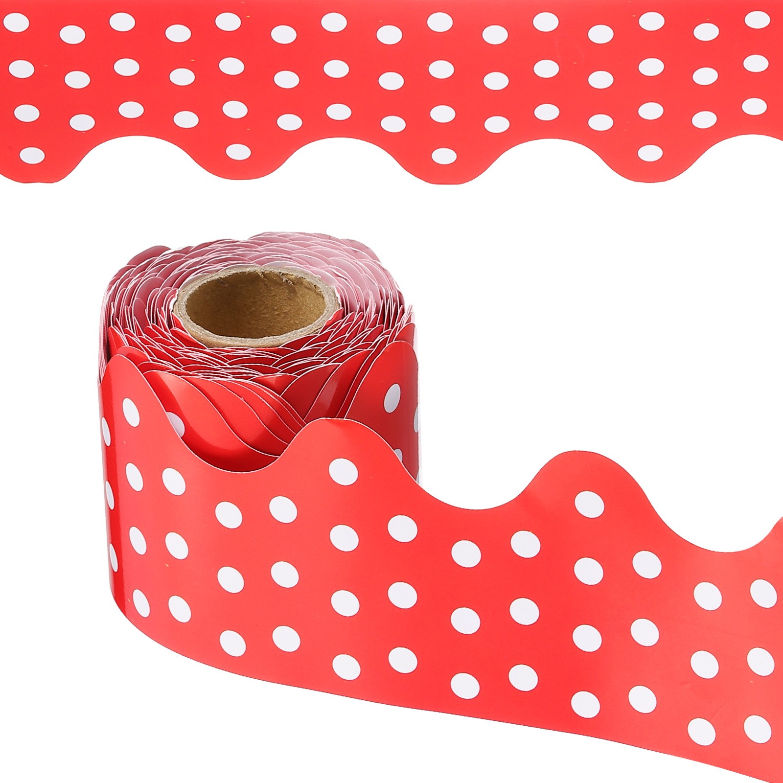 Dots Bulletin Board Border, 33 Feet Poster Chalkboard Cork, Orange Red