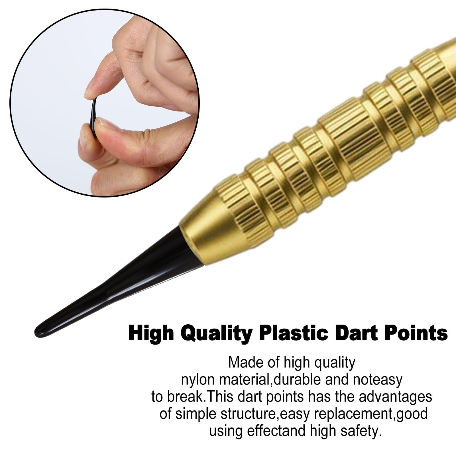 linbenanono 200 Pack 2BA Thread Soft Dart Tips - Premium Plastic Black