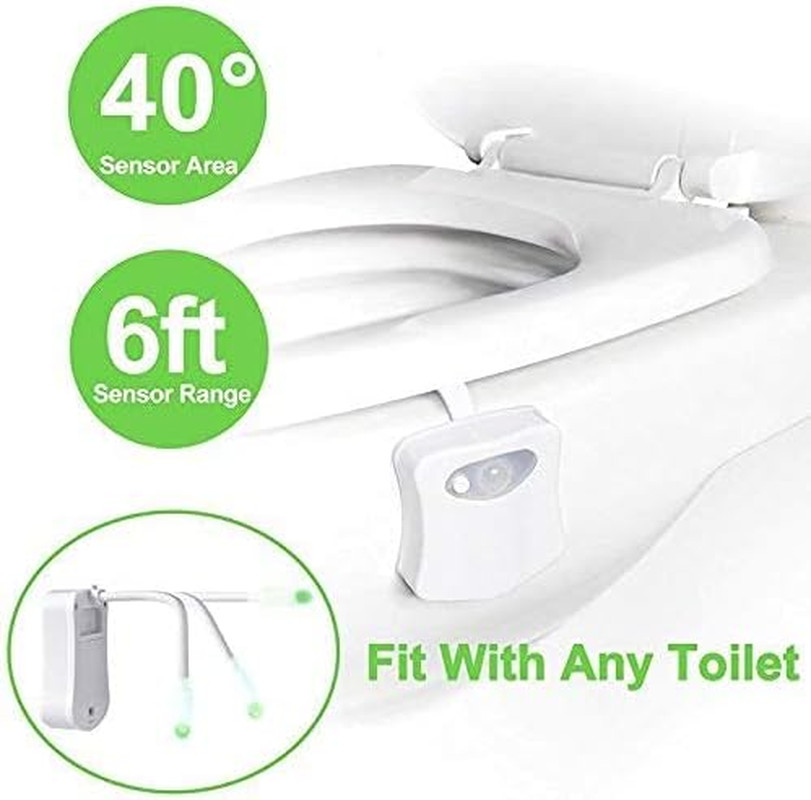 Color Changing Toilet Night Light - Motion Sensor LED, UV Activated, Smart Light