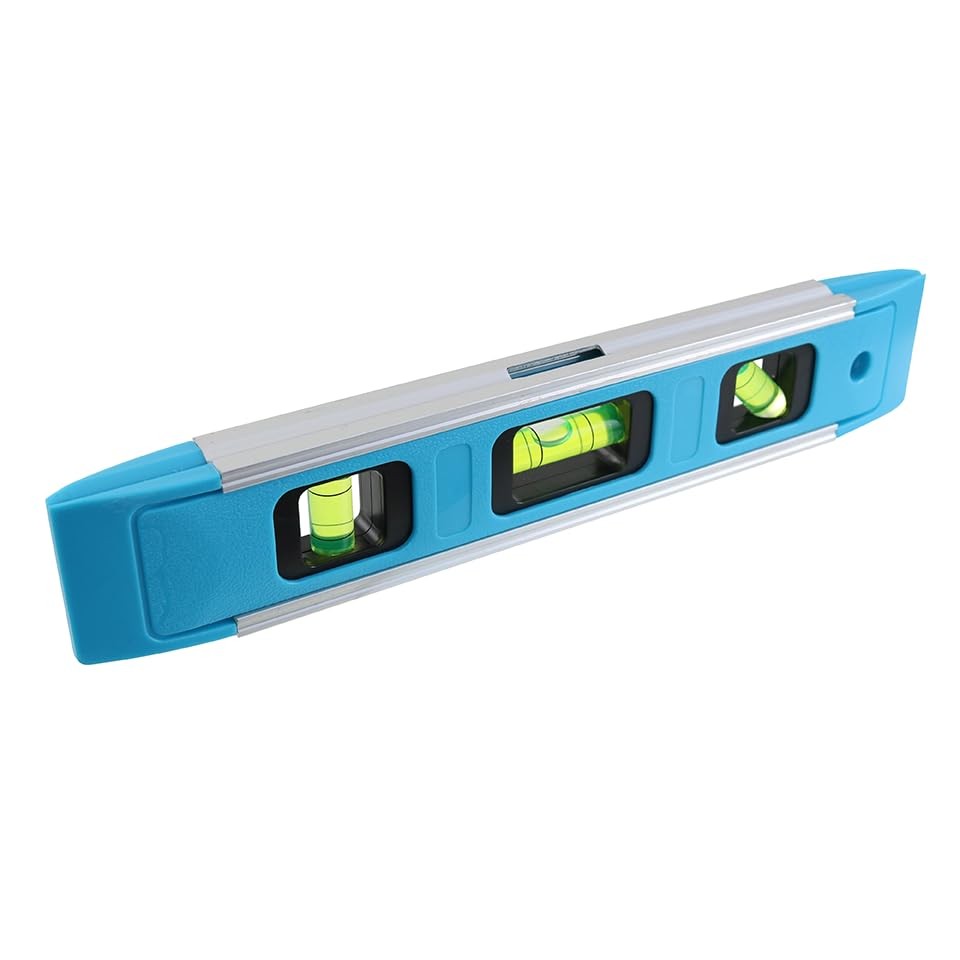 9 Inch Torpedo Level Magnetic, Small Leveler Tool with 3 Bubble Small, Blue