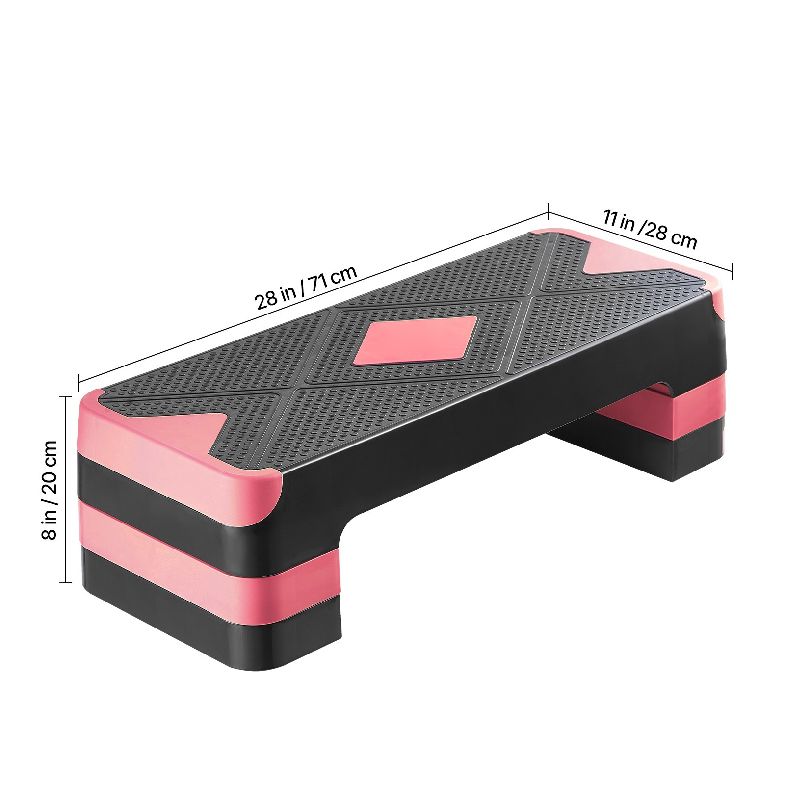 Aerobic Step Platform 4 Adjustable Risers Workout Stepper