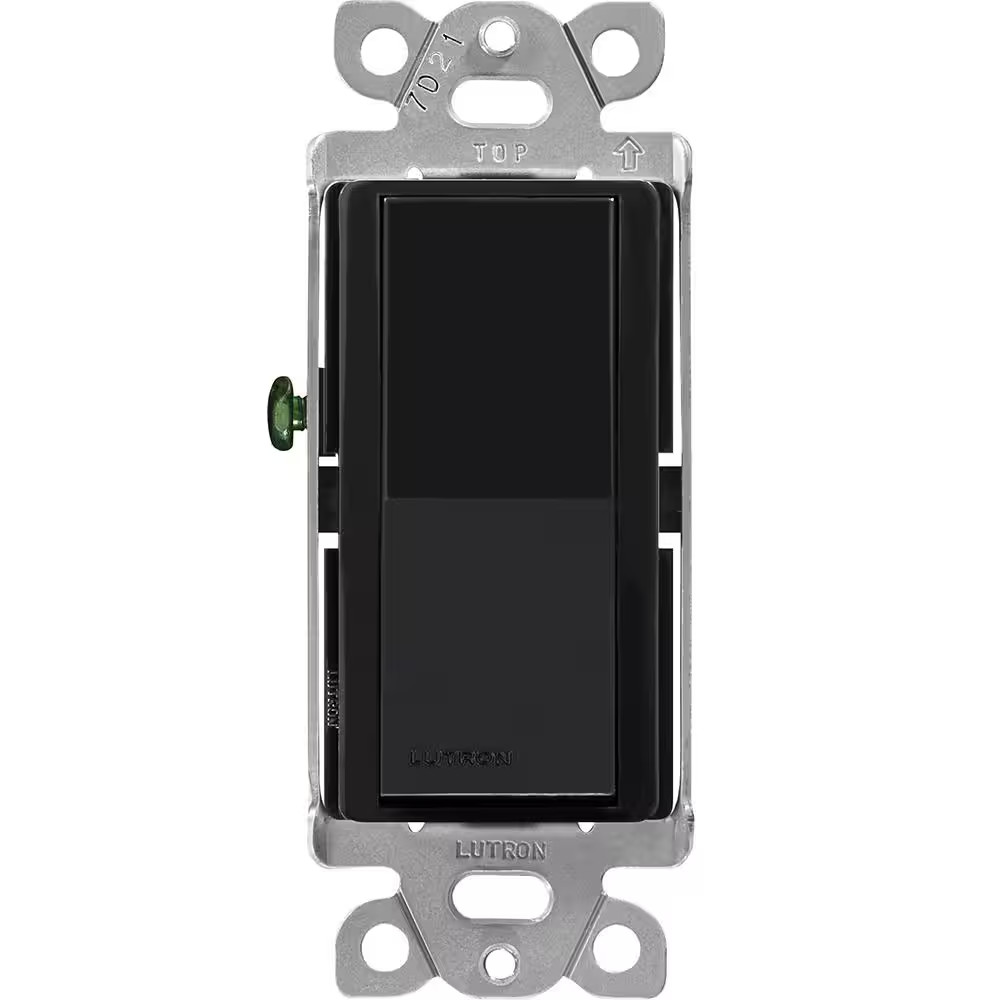 Claro On/Off Switch, 15 Amp/Single Pole, Black (CA-1PS-BL)