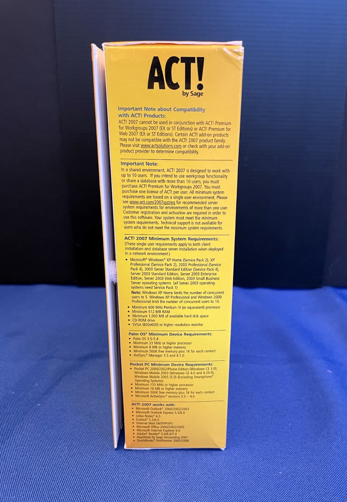 ACT! by Sage 2007 Version 9.0 Contact Customer Manager PC Software NEW SEALED