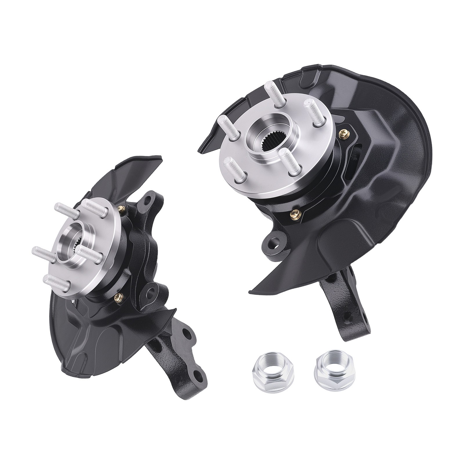 Pair Front Steering Knuckle+Wheel Hub Bearing for Toyota Corolla 2003 2004-2008
