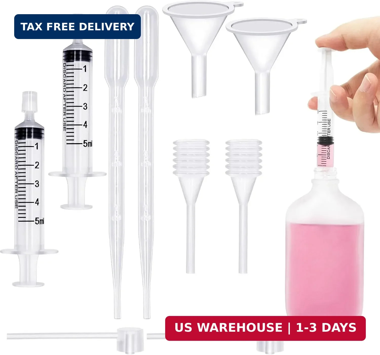 Perfume Refill Kit Tool,10 Pcs Plastic Perfume Dispenser Transfer Tools,5ml Clea