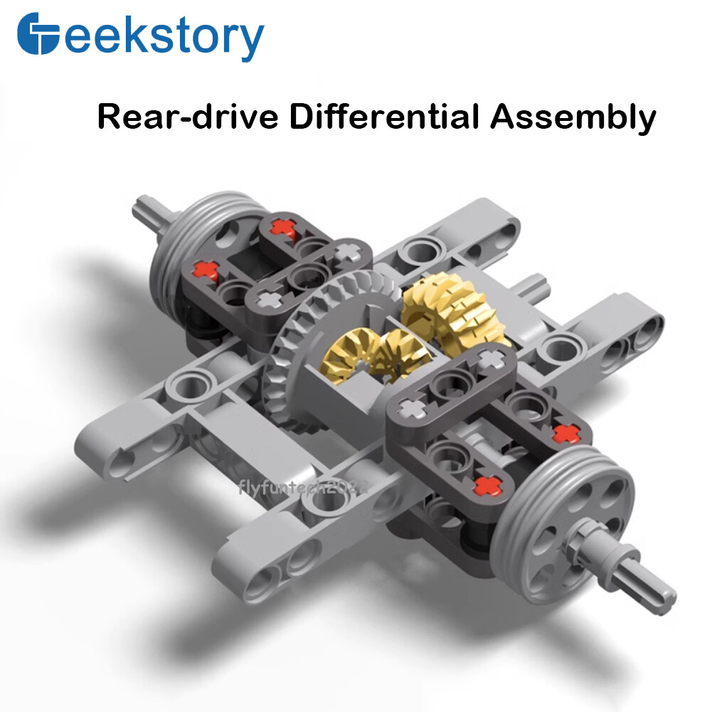 MOC Technic Building Blocks Wheel Rear-drive Differential Front Wheel Steering