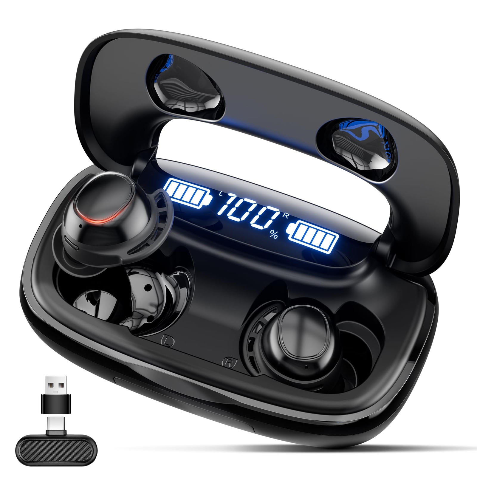IAMJOY Wireless Gaming Earbuds 20ms Low Latency Gaming Earbuds with LED