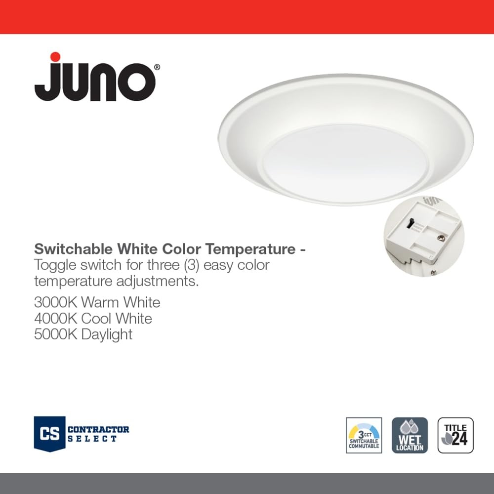 SlimBasics 6 Inch LED Ceiling Light, LED Surface Mount Downlight for Shower L...