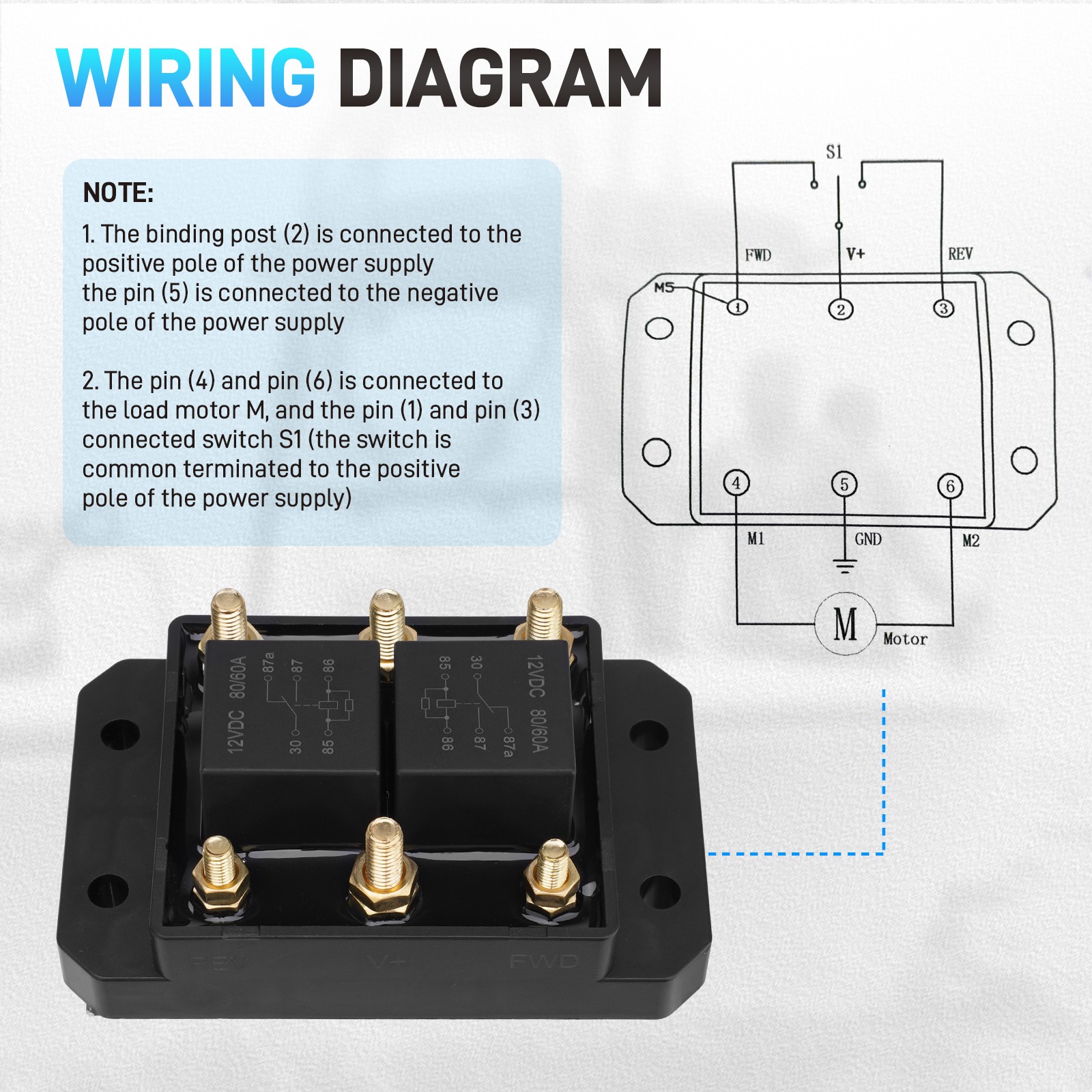 2PCS Forward & Reverse Relay Module For Tarp Motor Winch Motor Snow Plow 24452