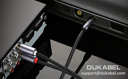 DUKABEL 3.5mm Female to 2 RCA Stereo Adapter, 12inch/30cm, Grey