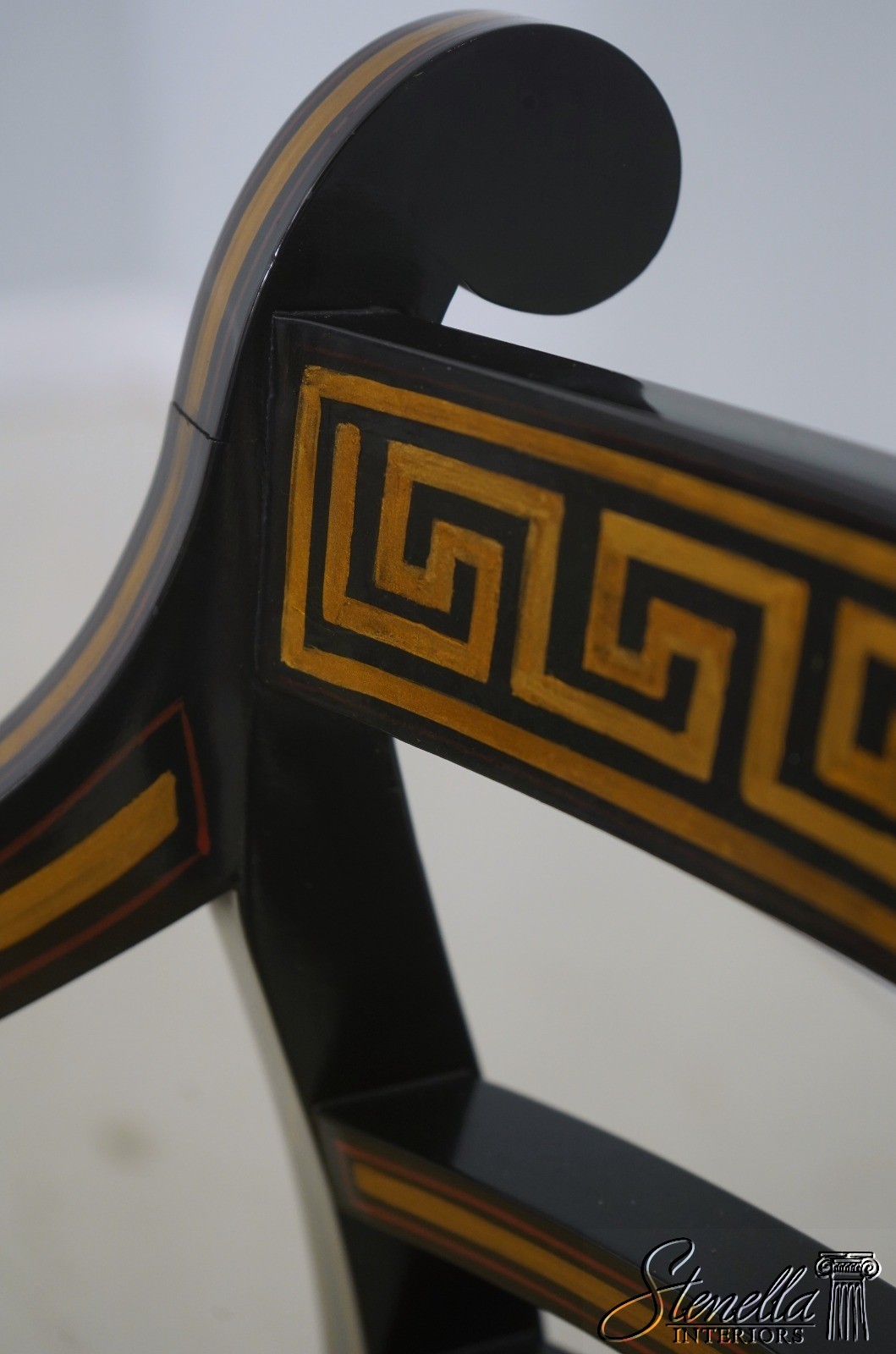 71773: Quality Regency Style Black & Gold Finish Chair