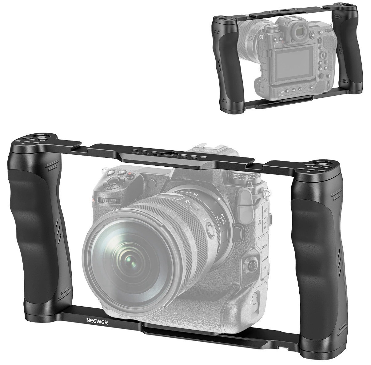 NEEWER Universal Video Camera Cage Rig Stabilizer with Arca Type Base,Dual Grips