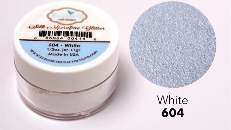 New - Elizabeth Craft Designs Silk Microfine Glitter .5oz/11 gram ~ White 604