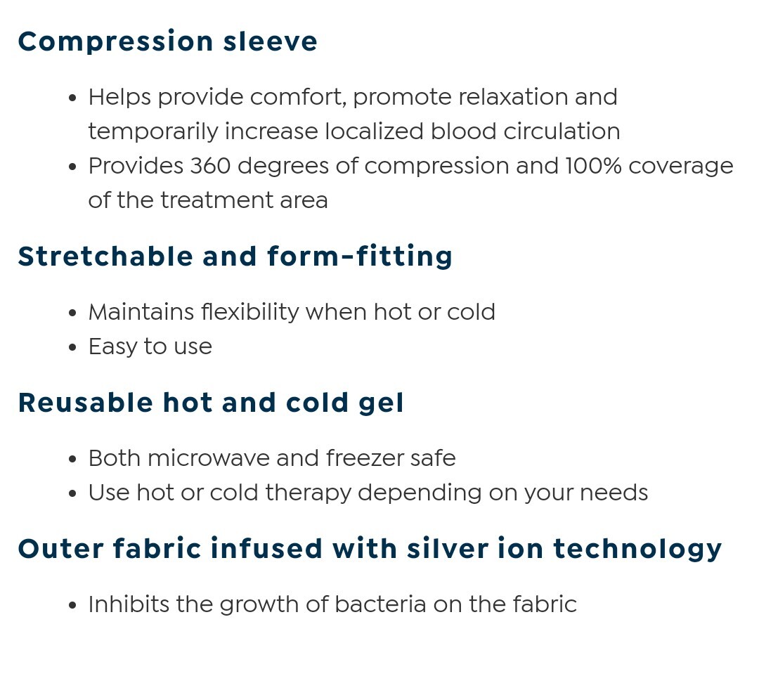 Joy CleanBoss Soft Compression Cold/Hot 360° Therapy Sleeve BRIGHT BLUE Small