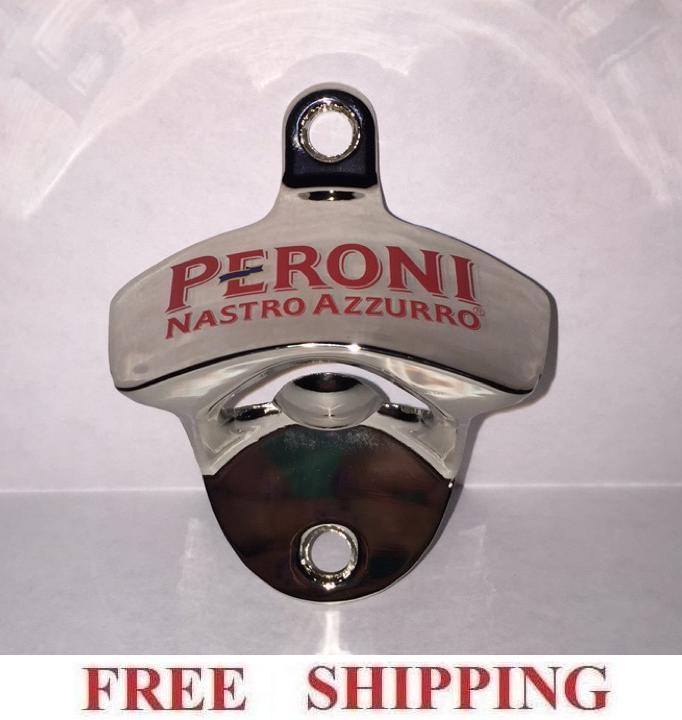 PERONI NASTRO AZZURRO STATIONARY WALL MOUNTED BEER BOTTLE OPENER NEW