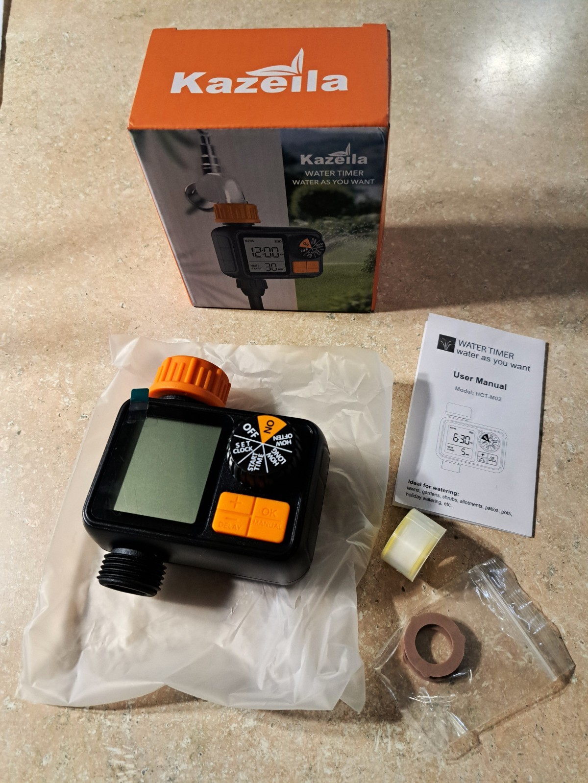 Kazeila Digital Water Timer HCT-M02 Automatic Programmable Sprinkler Controller