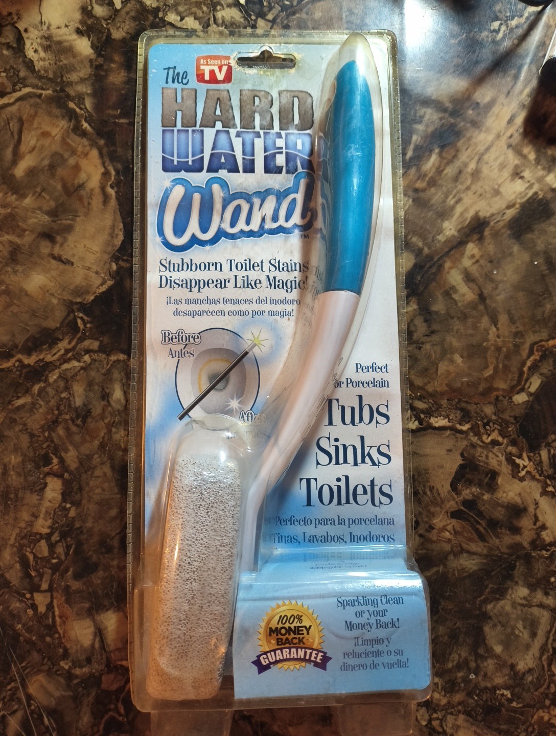 As Seen on TV Hard Water Wand with BONUS Self-Stick Hanging Hook New