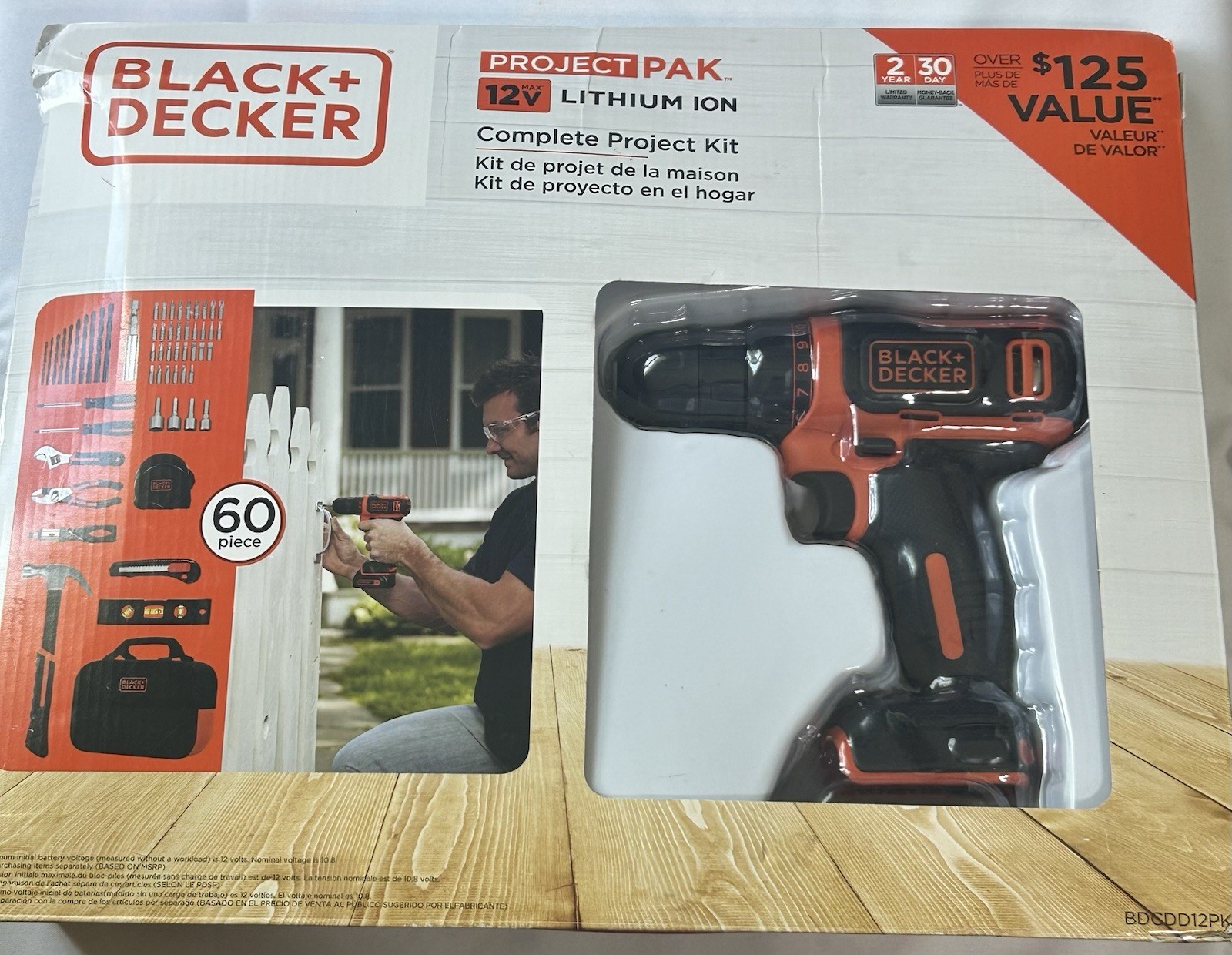 BLACK+DECKER 12V MAX* Cordless Drill/Driver + 59 Piece Project Kit, BDCDD12PK