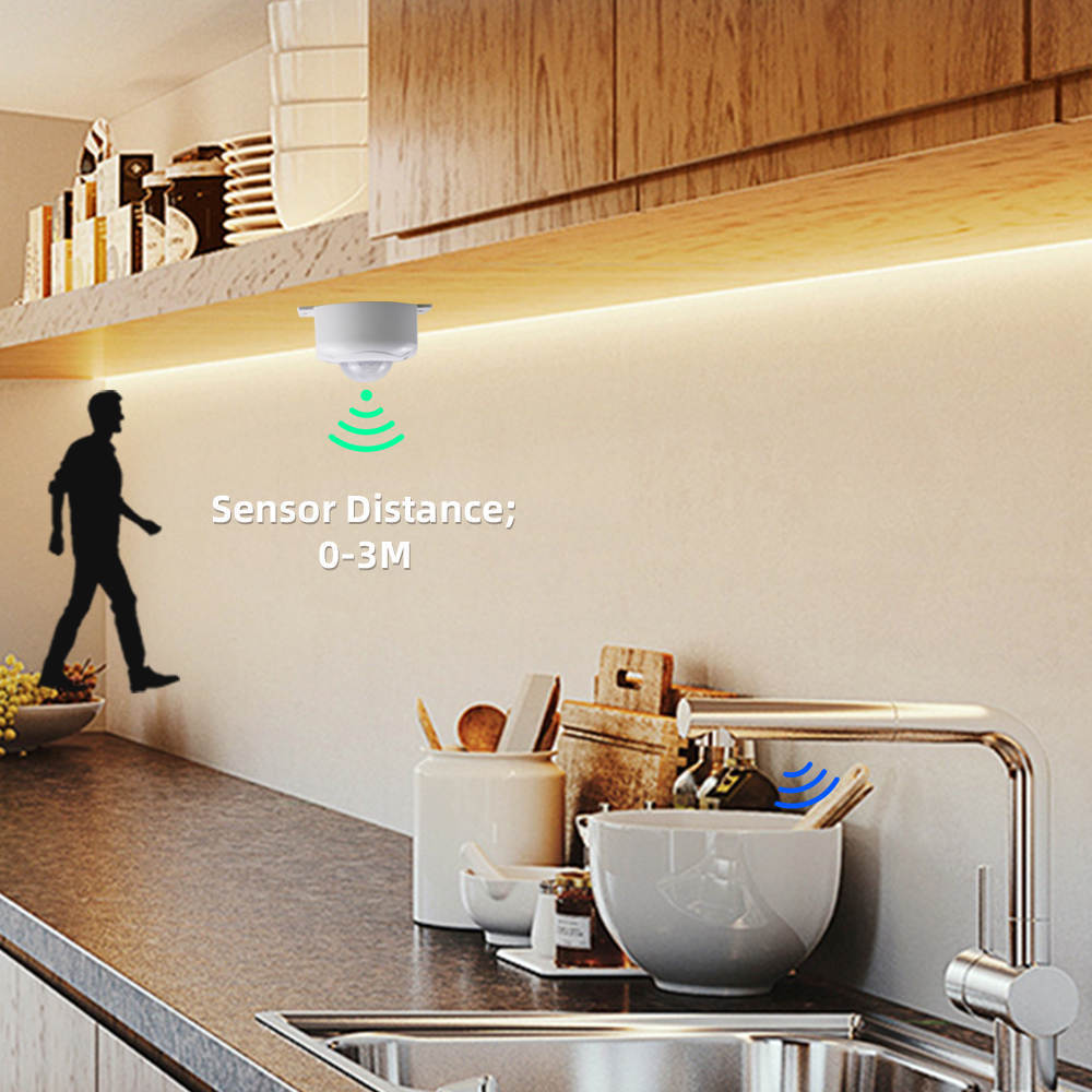 5FT Motion Activated LED Strip Light Waterproof for Cabinet, Kitchen, Stair, Bed