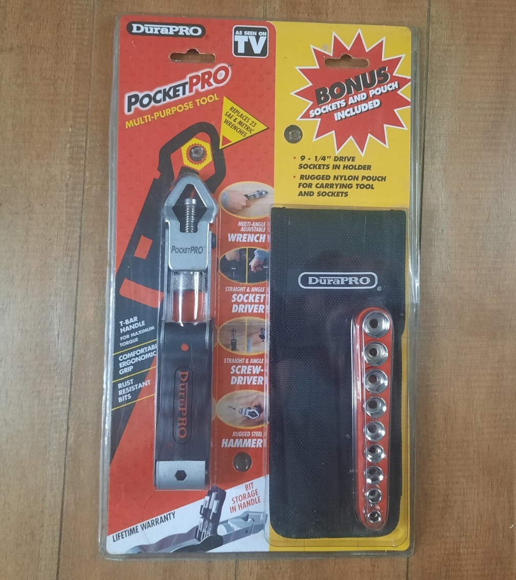 DuraPro PocketPro Multi Purpose Tool Ratchet Set w/ Pouch 18 Piece 37 Tools in 1