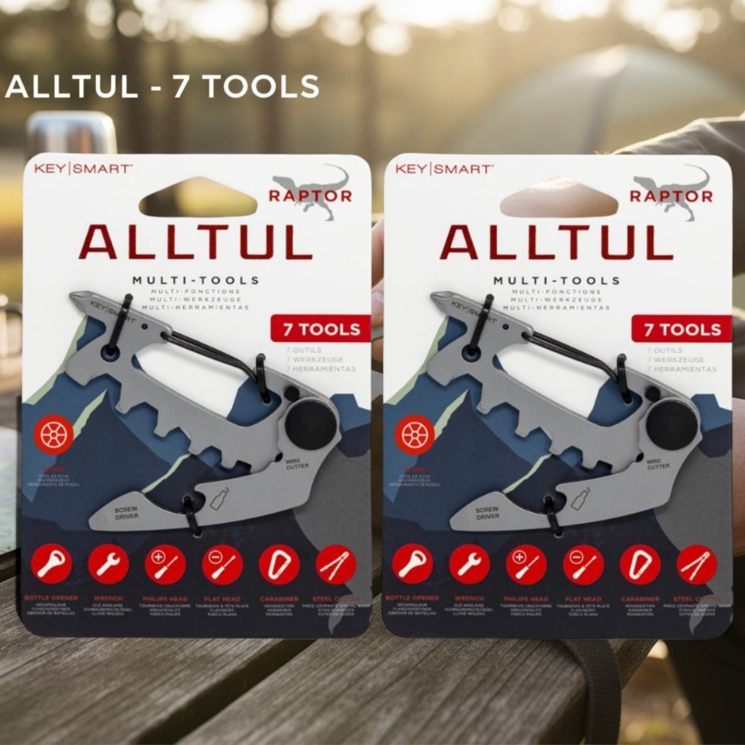 2 Pack KeySmart AllTul Stainless Steel Silver Raptor Multi-Tool Key