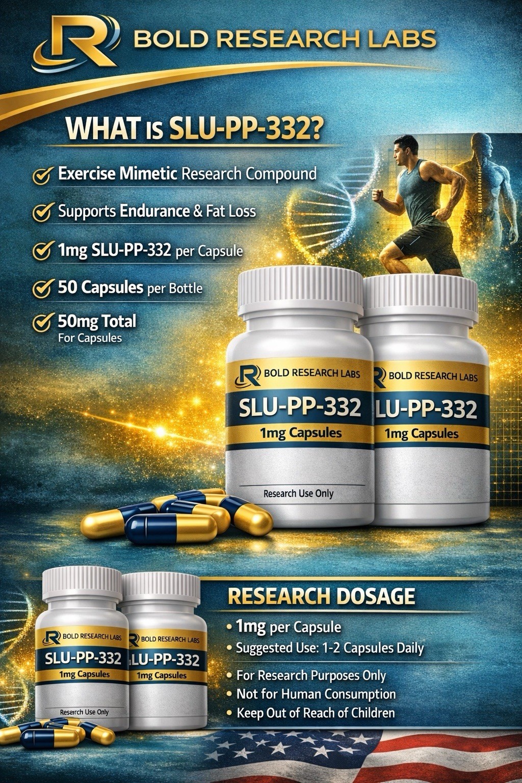 2 Pack SLU-PP-332 1mg Capsules Exercise Mimetic ERR Agonist Research Compound