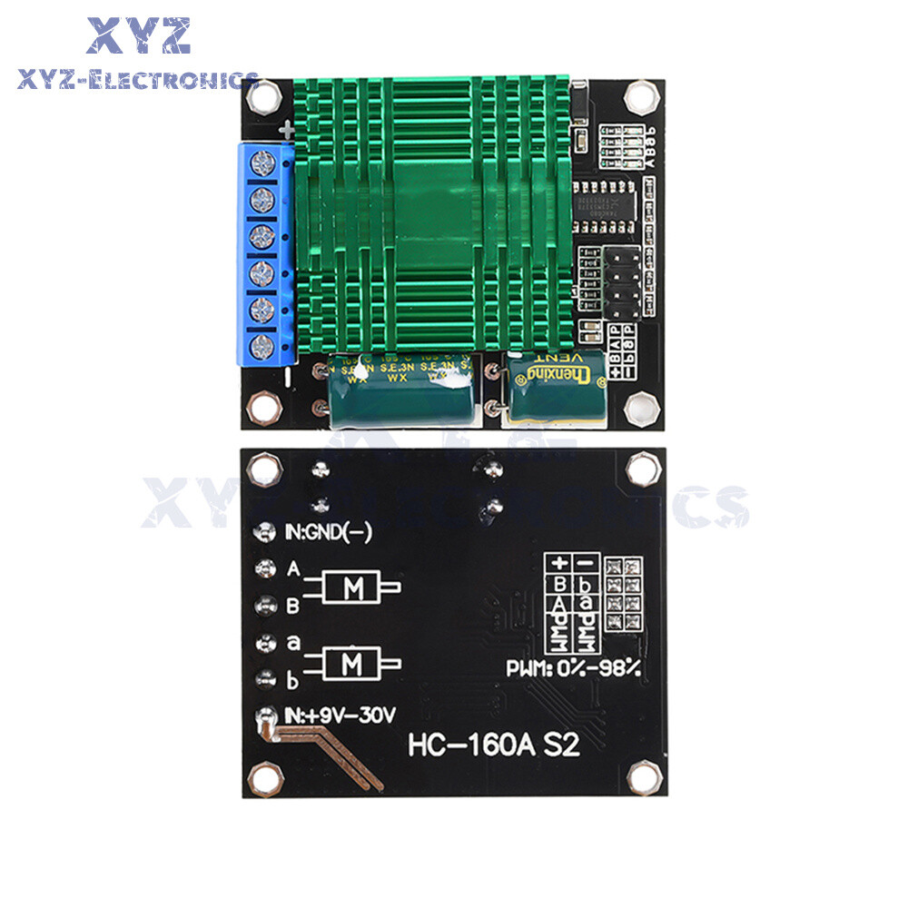 9V-30V 60A Dual PWM DC Motor Driver Module High Power H-Bridge Speed Controller